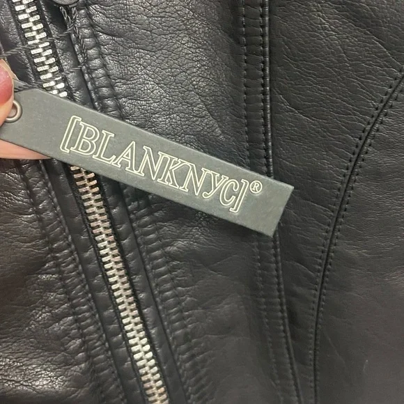Blank NYC Power Trip Moto Vegan Leather Jacket XS - Picture 5 of 11